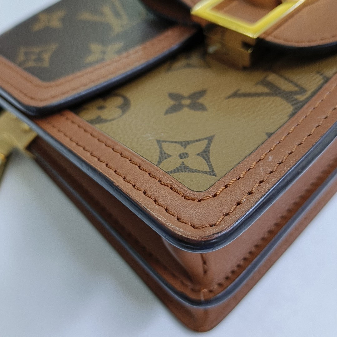 DAUPHINE Mini Monogram Coated Canvas Brown