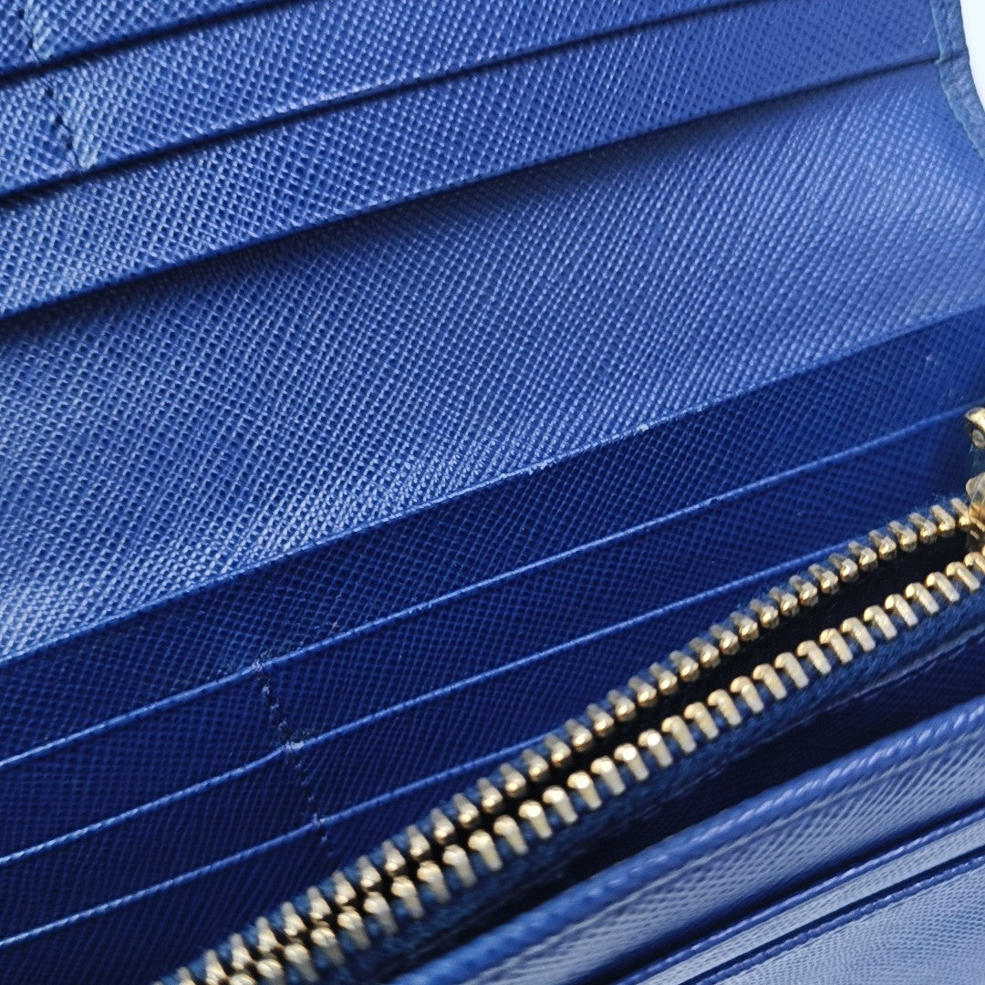Mini Bag Saffiano Calfskin Blue Wallet