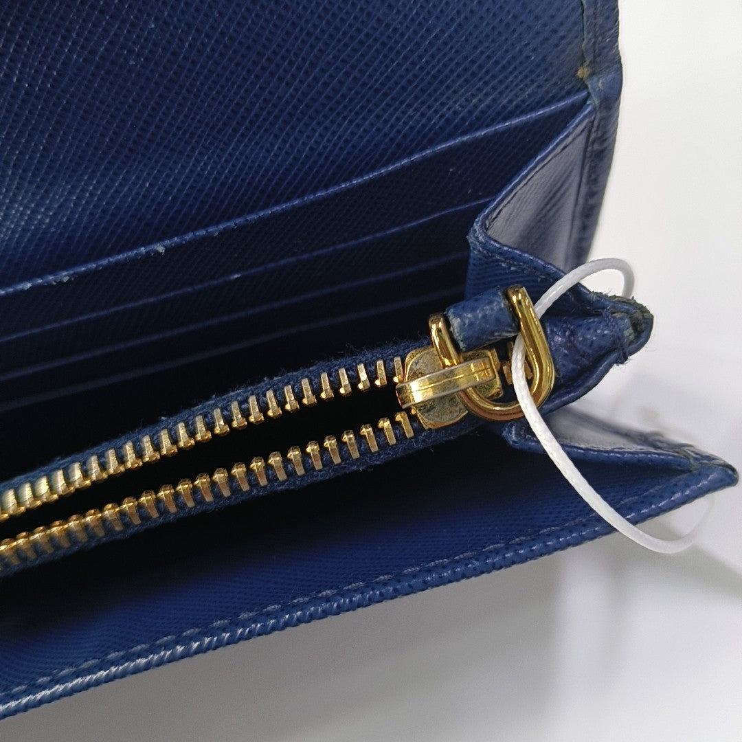 Mini Bag Saffiano Calfskin Blue Wallet