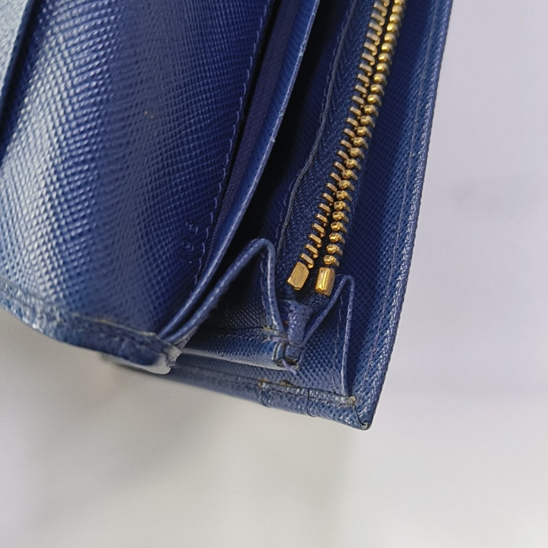 Mini Bag Saffiano Calfskin Blue Wallet