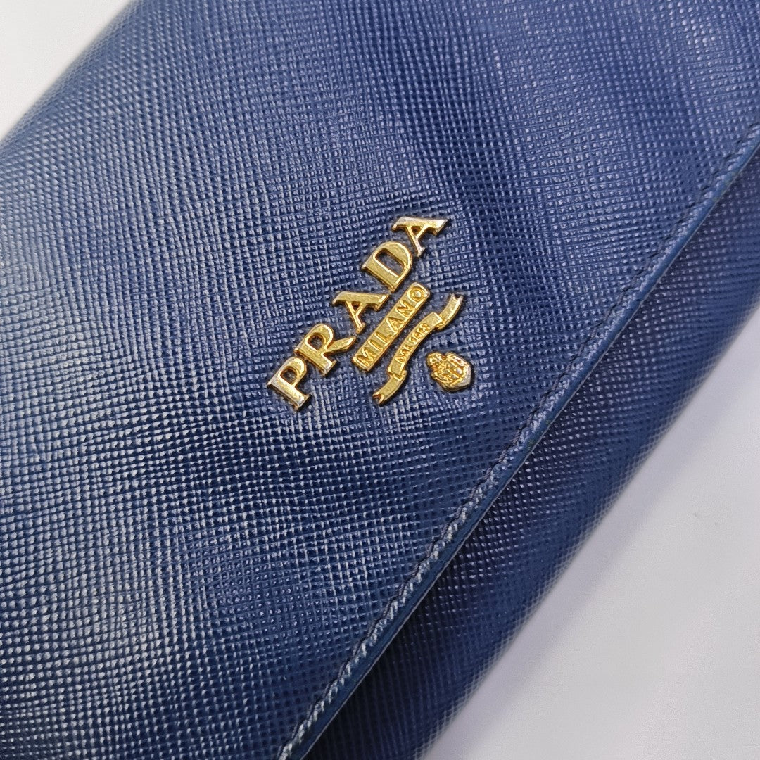 Mini Bag Saffiano Calfskin Blue Wallet