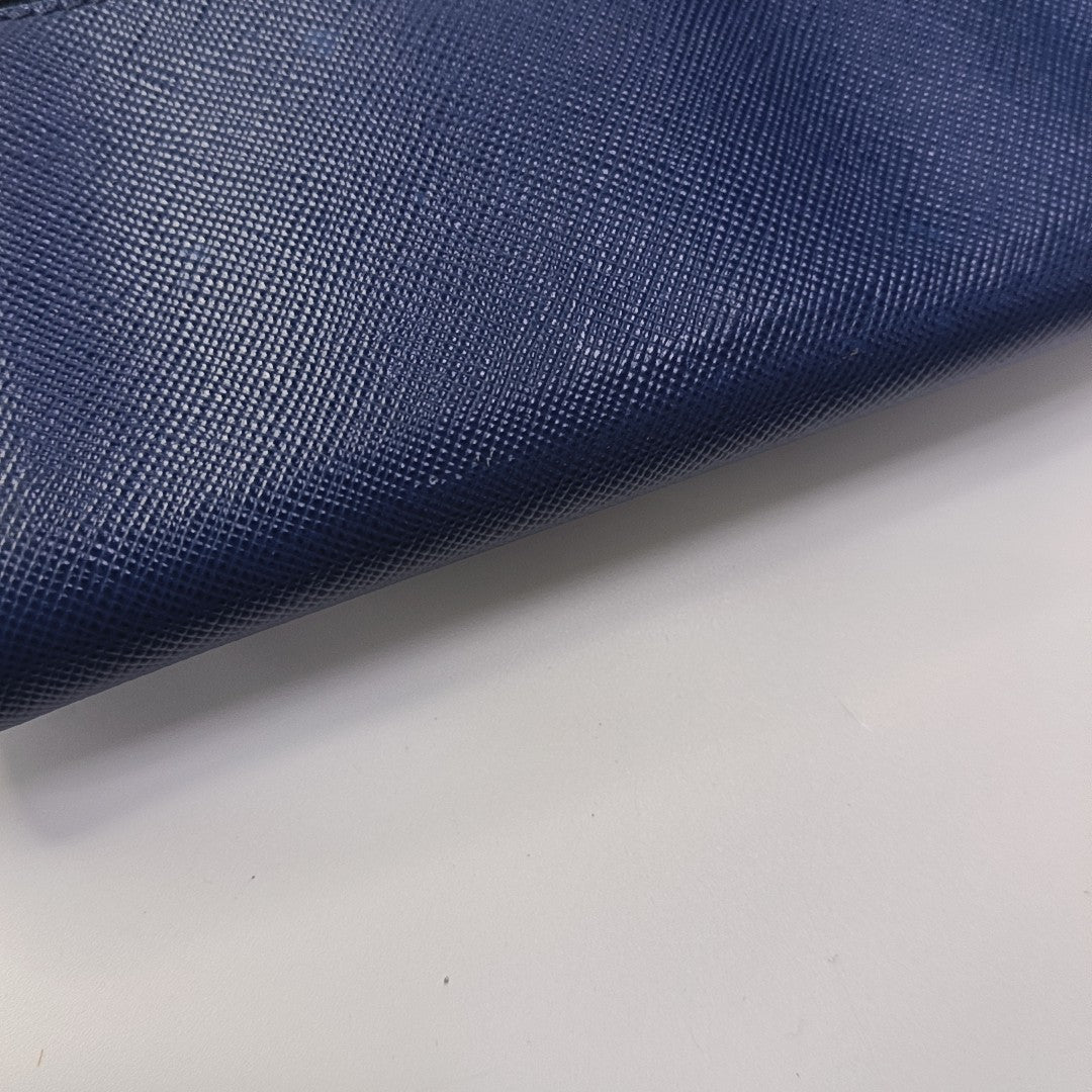 Mini Bag Saffiano Calfskin Blue Wallet