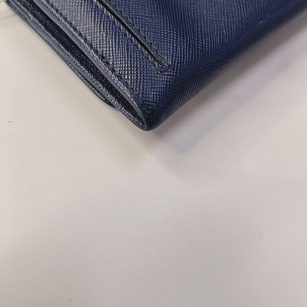 Mini Bag Saffiano Calfskin Blue Wallet