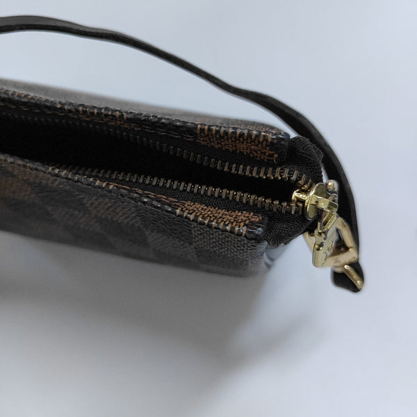 TROUSSE MAKE UP Damier Ebene Coated Canvas Brown