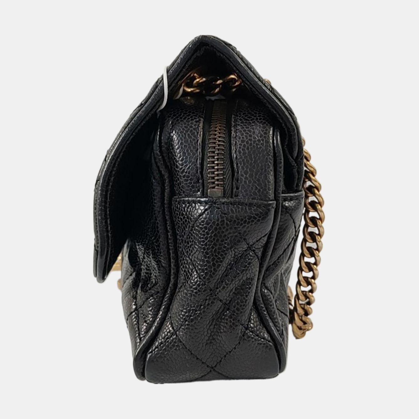 Authenticated pre-owned  Classic Flap Medium Quilted Calfskin Black - Crossbody Bag at Looply