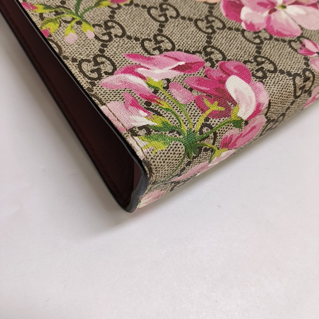 GG Blooms Large Monogram Coated Canvas Beige