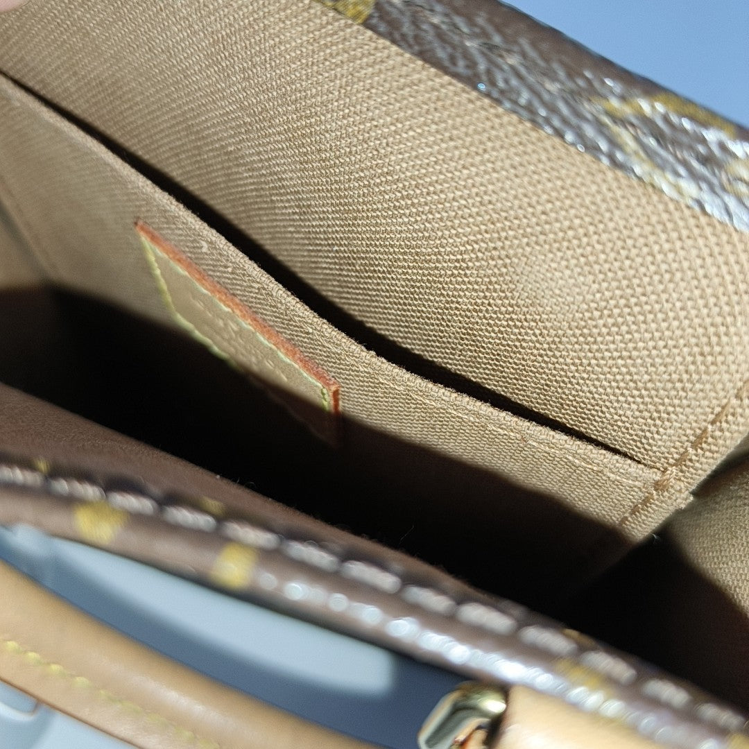 SAC PLAT Mini Monogram Coated Canvas Brown