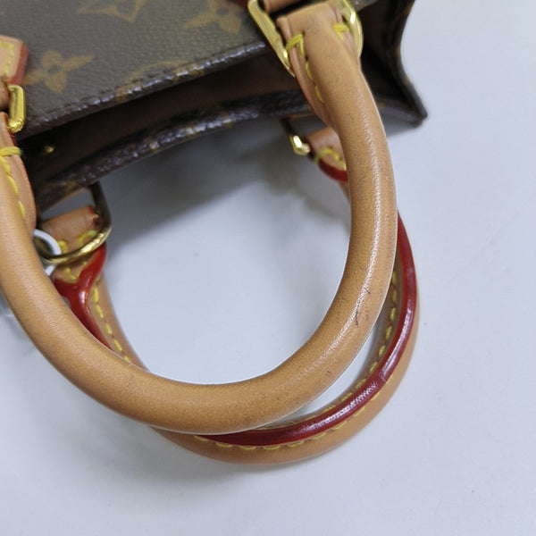 SAC PLAT Mini Monogram Coated Canvas Brown