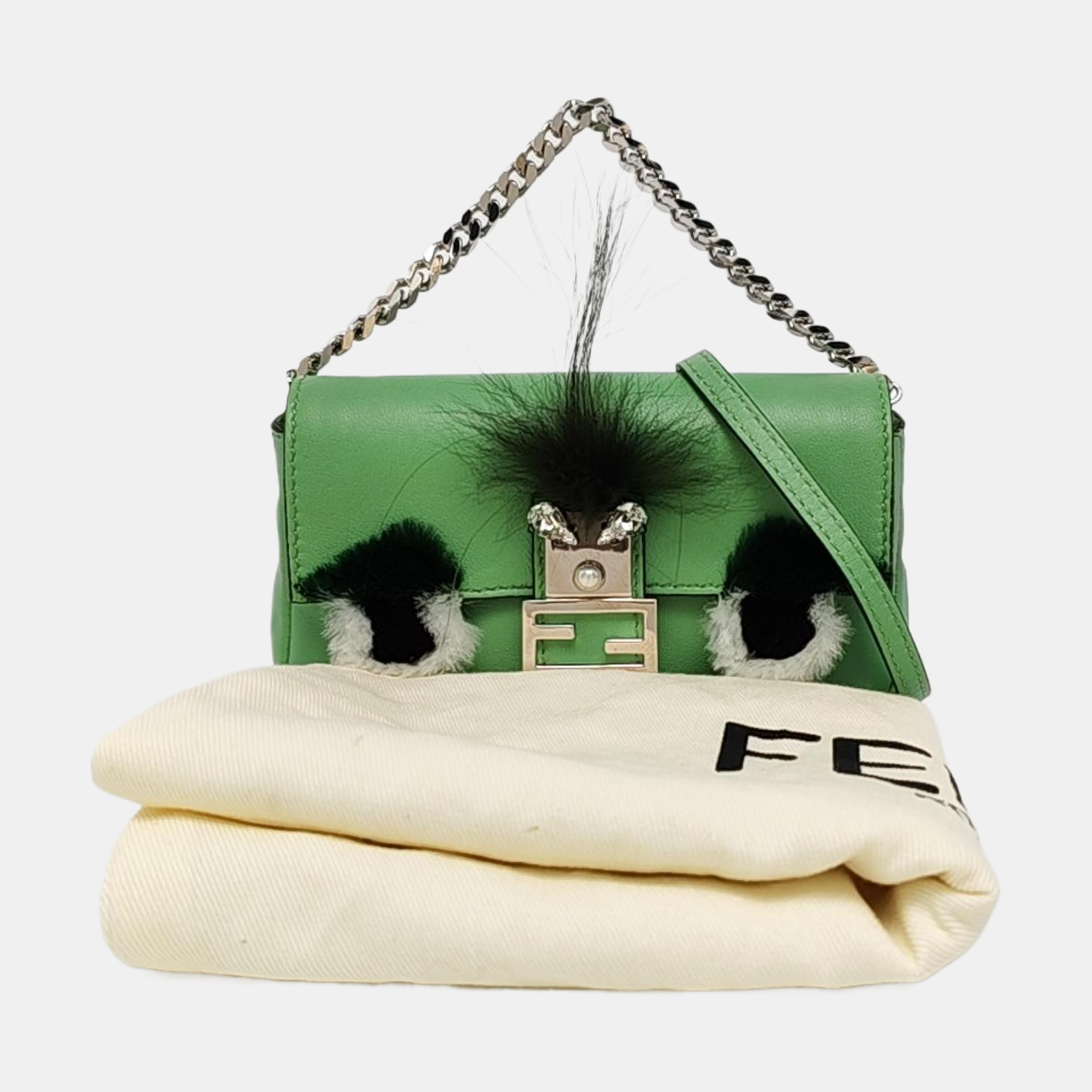 Authenticated pre-owned  Baguette Nano Calfskin Green - Shoulder Bag at Looply