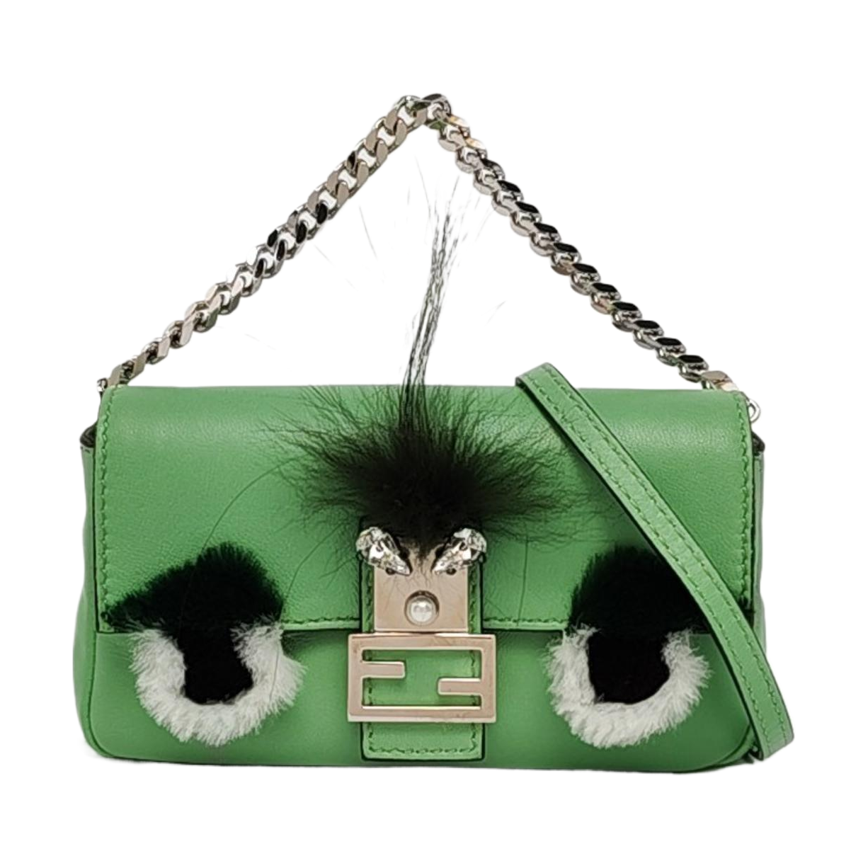 Authenticated pre-owned  Baguette Nano Calfskin Green - Shoulder Bag at Looply