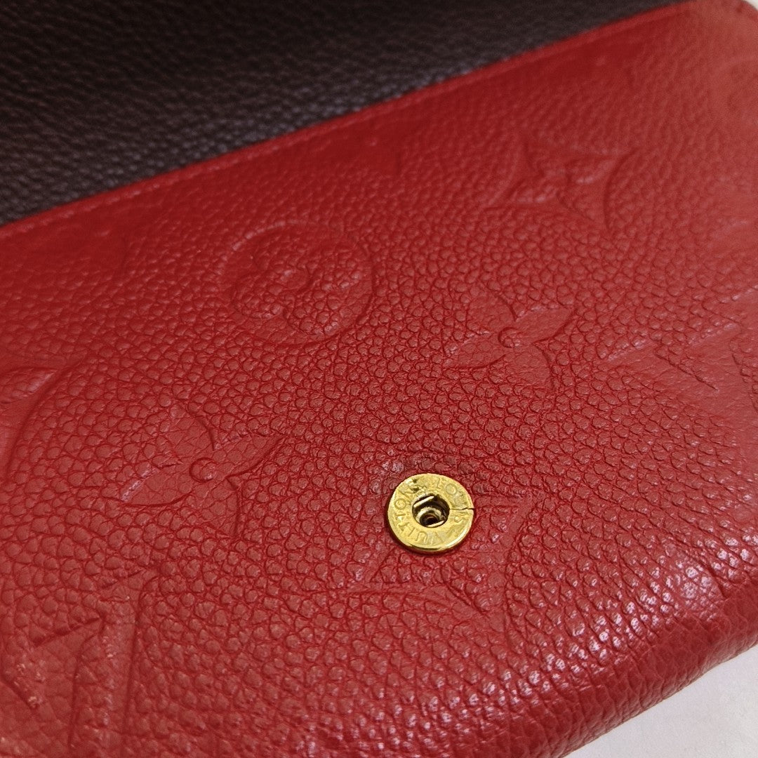 CURIEUSE Monogram Calfskin Red Wallet