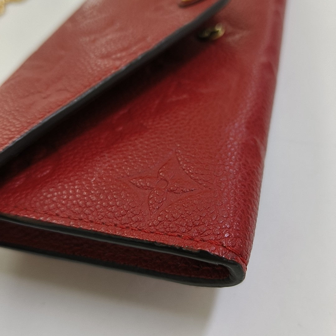 CURIEUSE Monogram Calfskin Red Wallet