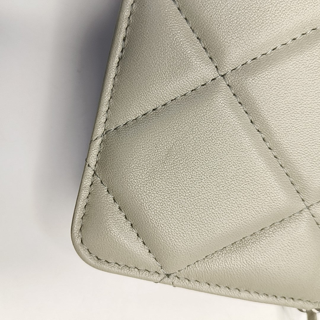 Authenticated pre-owned  Chanel 19 Quilted Lambskin Gray - Crossbody Bag at Looply