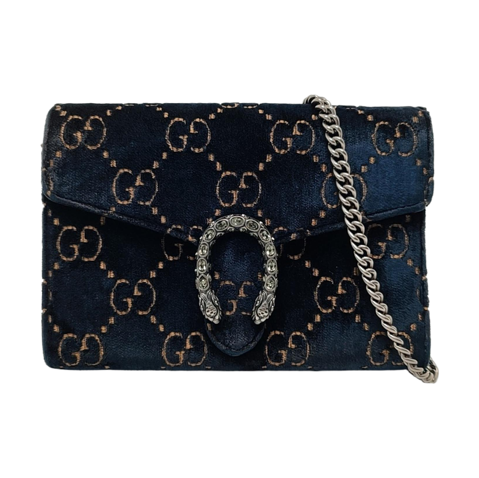 Authenticated pre-owned  Dionysus Super Mini Monogram Velvet Blue - Crossbody Bag at Looply