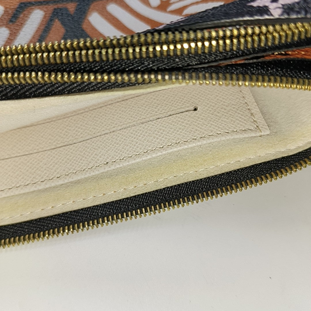 DOUBLE ZIP Coated Canvas Multicolor