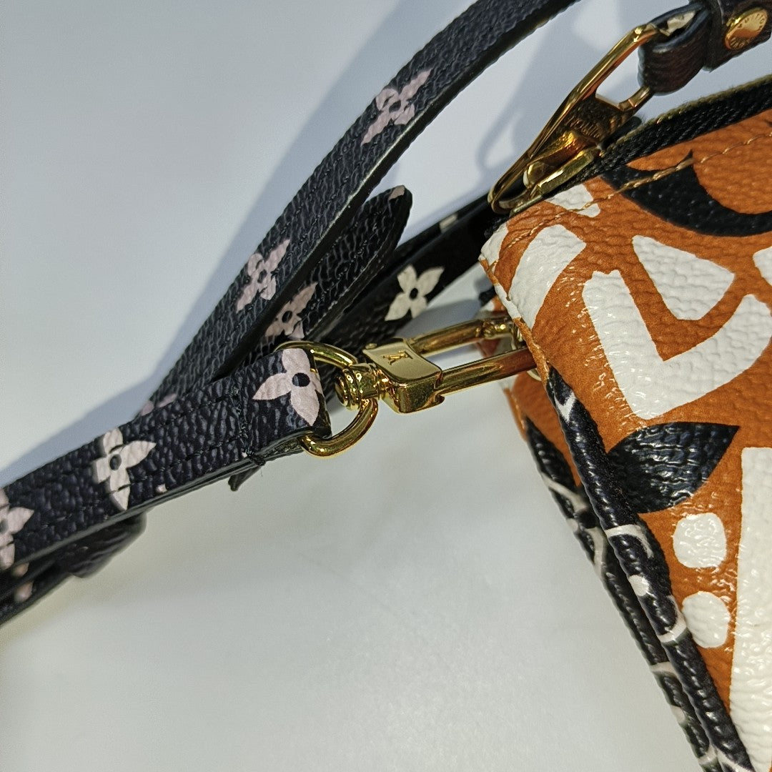 DOUBLE ZIP Coated Canvas Multicolor