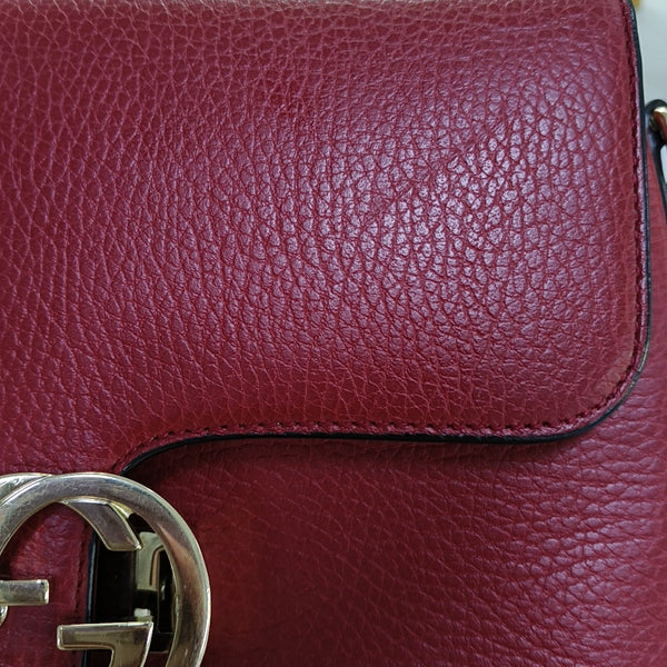 Interlocking G Large Calfskin Red