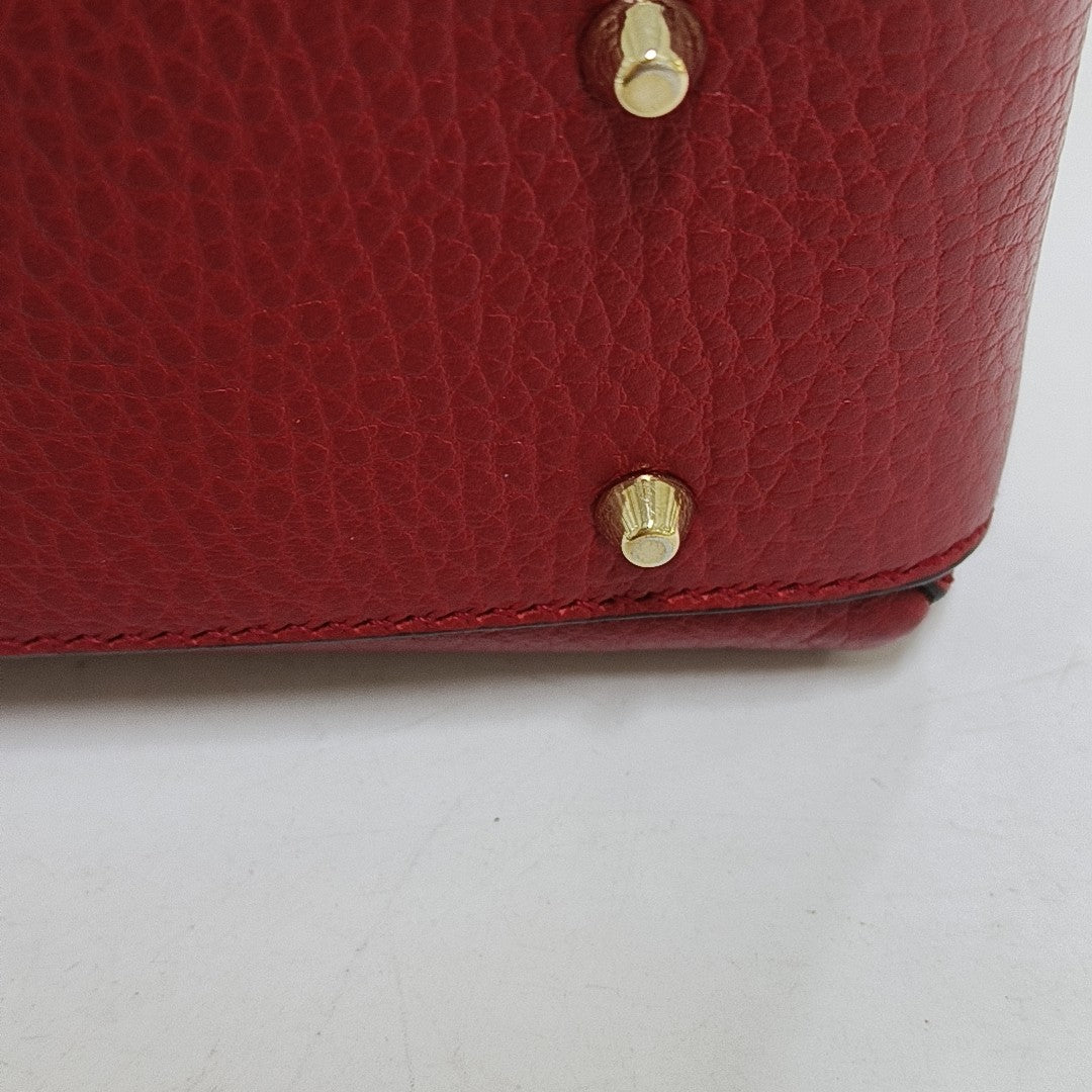 Interlocking G Large Calfskin Red