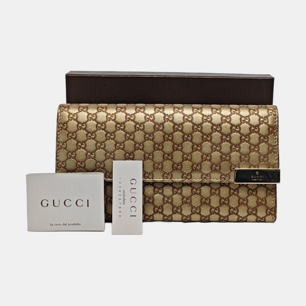 Authenticated pre-owned  Microguccissima Monogram Calfskin Brown Wallet - Wallet at Looply