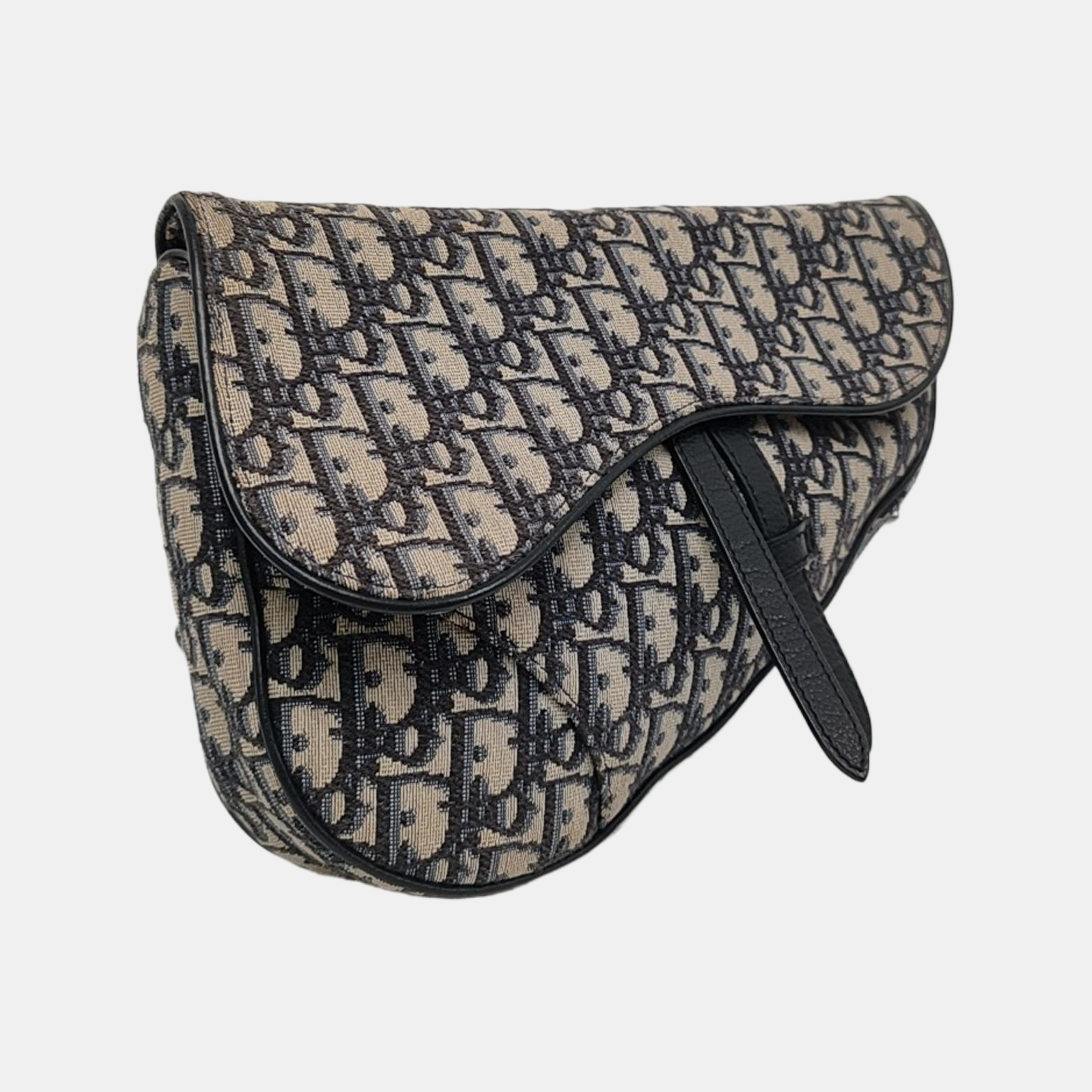 Authenticated pre-owned  Saddle Medium Oblique Canvas Blue - Crossbody Bag at Looply