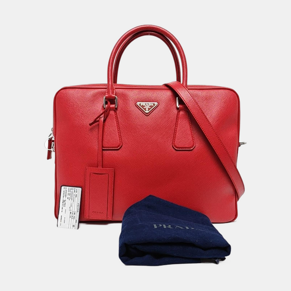 Authenticated pre-owned  Saffiano Calfskin Red - Shoulder Bag at Looply