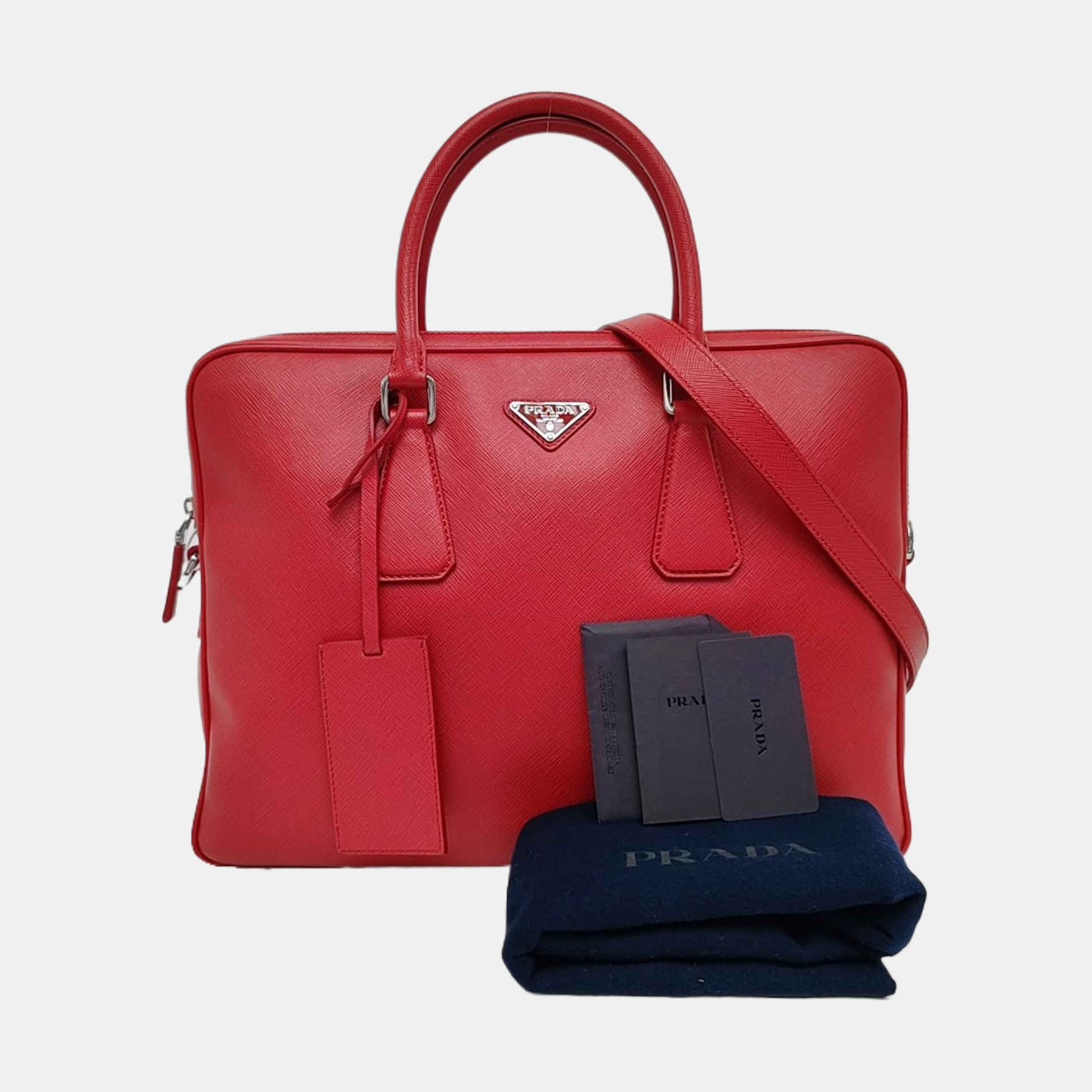 Authenticated pre-owned  Saffiano Calfskin Red - Shoulder Bag at Looply