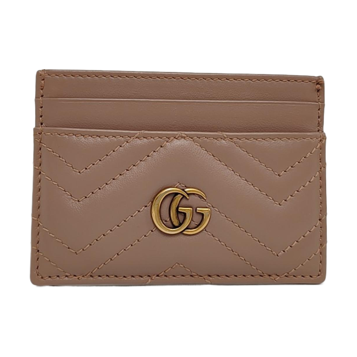 Authenticated pre-owned  GG Marmont Leather Pink Card Holder - Card Holder at Looply