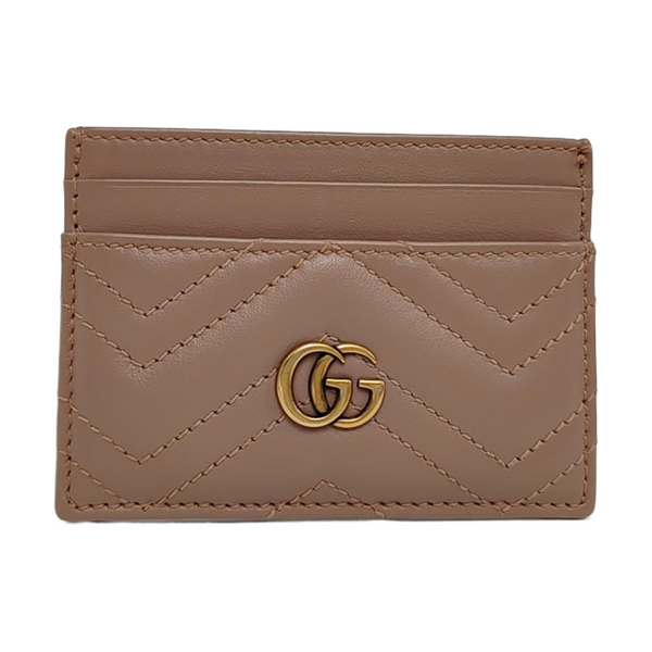 Authenticated pre-owned  GG Marmont Leather Pink Card Holder - Card Holder at Looply
