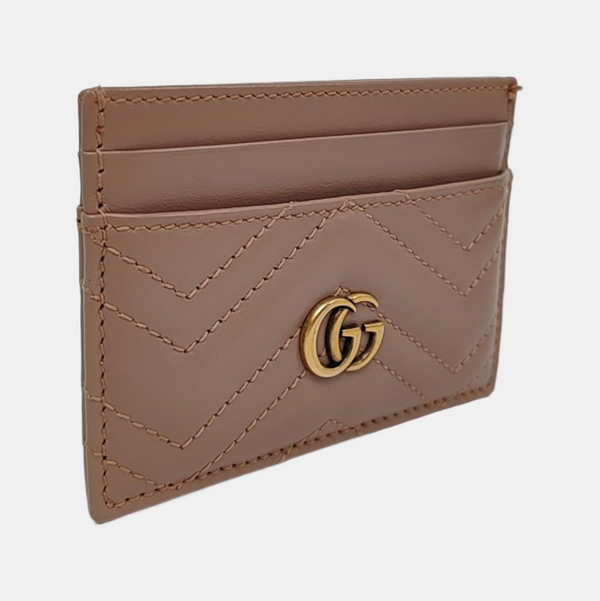 Authenticated pre-owned  GG Marmont Leather Pink Card Holder - Card Holder at Looply