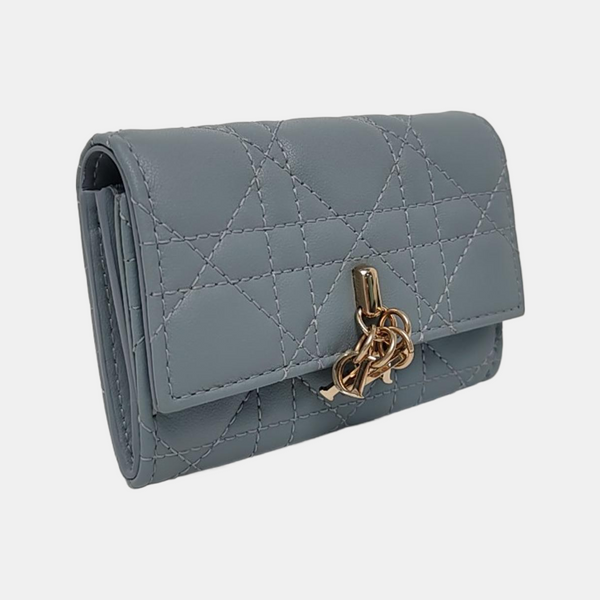 Authenticated pre-owned  Lady Dior Lambskin Blue Wallet - Wallet at Looply