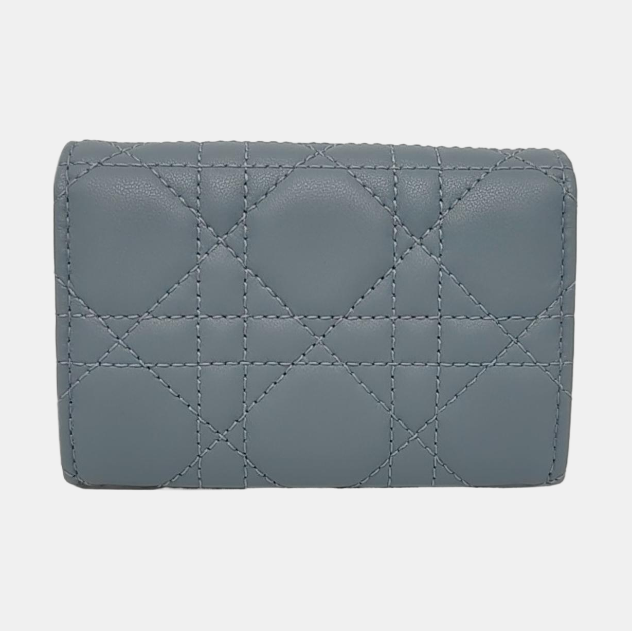 Authenticated pre-owned  Lady Dior Lambskin Blue Wallet - Wallet at Looply