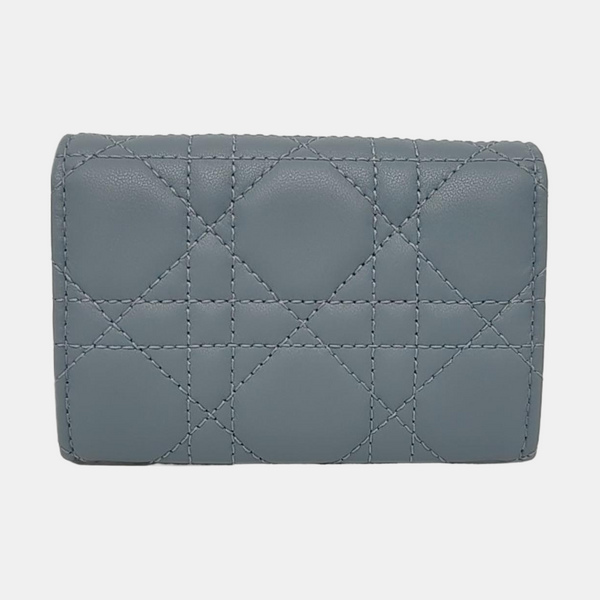 Authenticated pre-owned  Lady Dior Lambskin Blue Wallet - Wallet at Looply