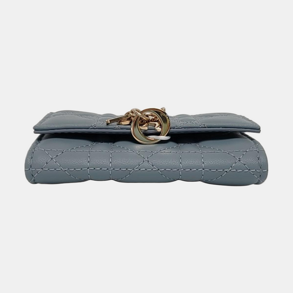 Authenticated pre-owned  Lady Dior Lambskin Blue Wallet - Wallet at Looply
