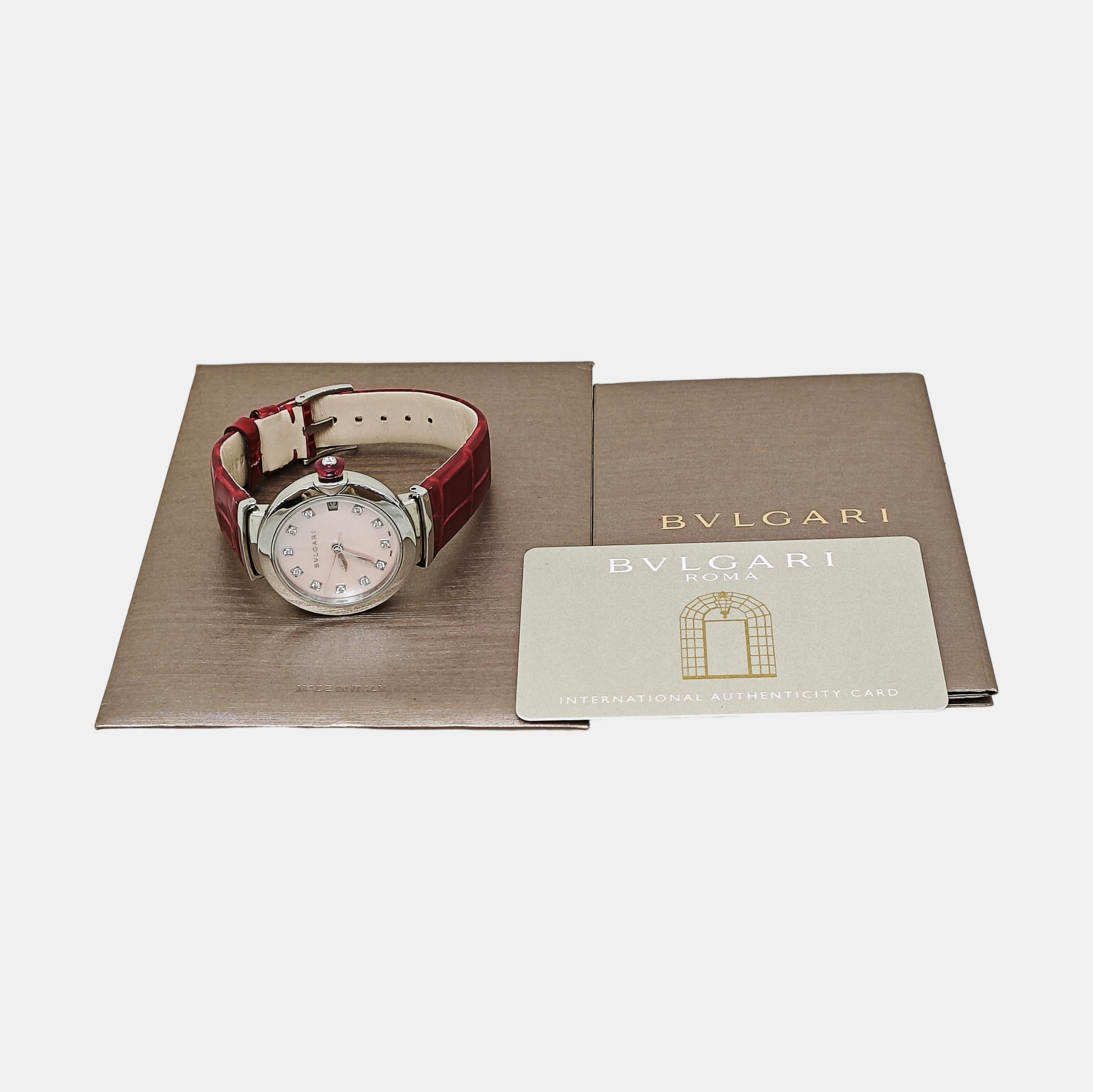 LVCEA 33mm Pink Automatic Watch
