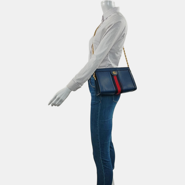 Authenticated pre-owned  Ophidia Small Calfskin Blue - Shoulder Bag at Looply