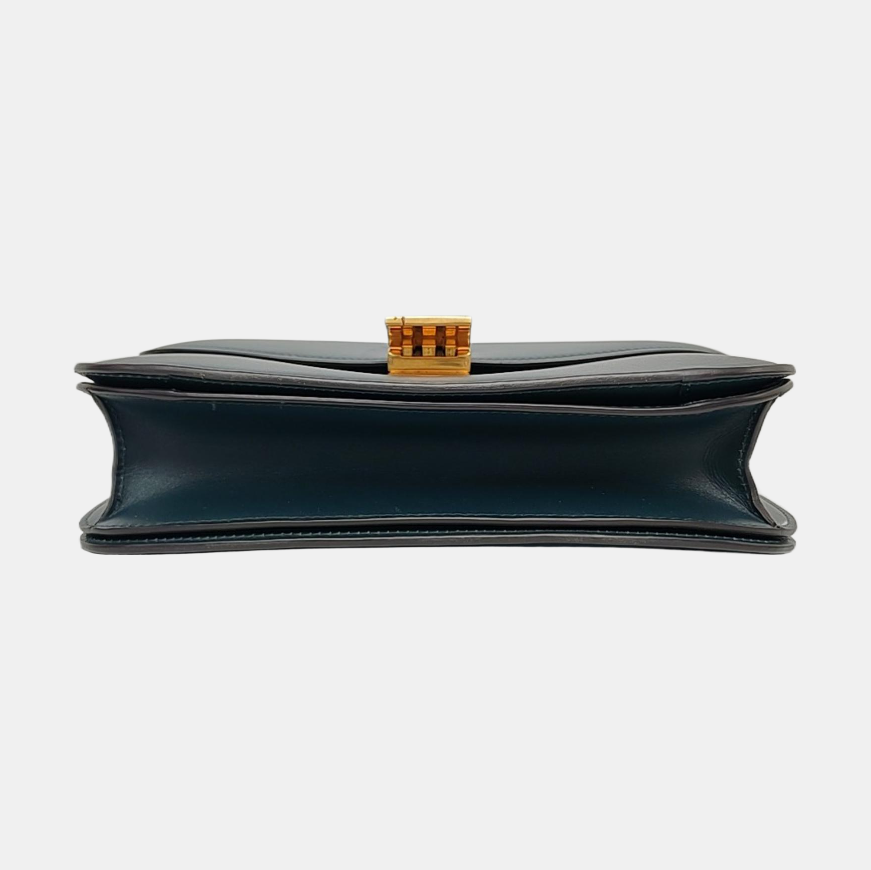 Authenticated pre-owned  CLASSIC BOX Medium Calfskin Green - Shoulder Bag at Looply