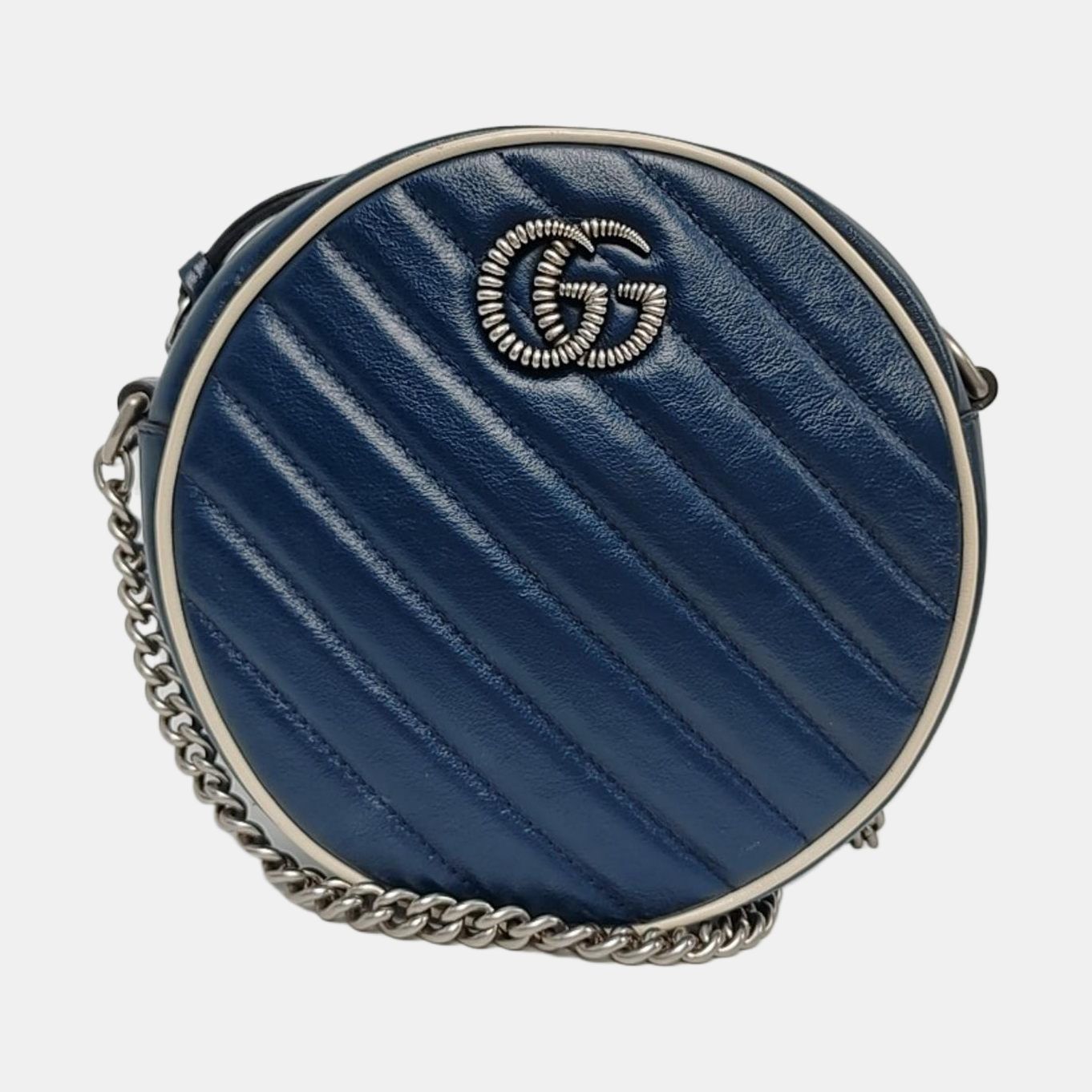 Authenticated pre-owned  GG Marmont Mini Calfskin Blue - Shoulder Bag at Looply
