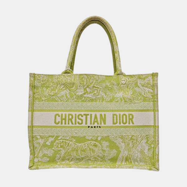 Authenticated pre-owned  Book Tote Medium Fabric Yellow - Top Handle Bag at Looply