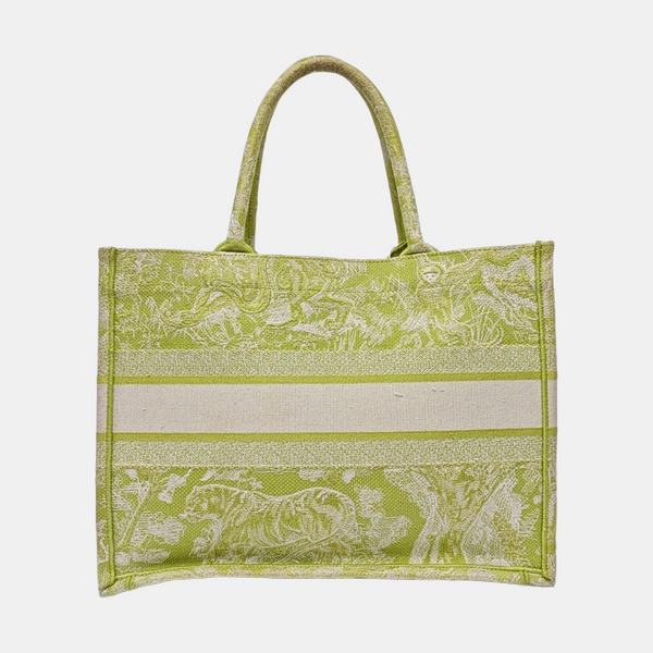 Authenticated pre-owned  Book Tote Medium Fabric Yellow - Top Handle Bag at Looply
