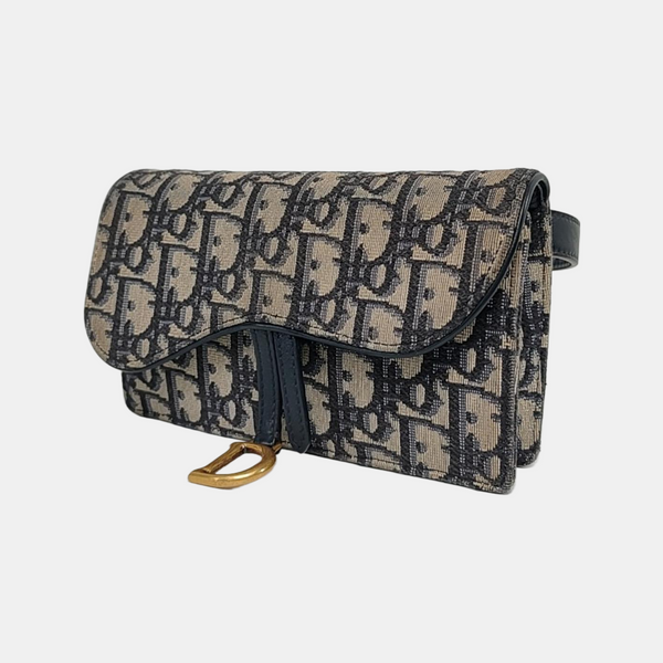 Authenticated pre-owned  Saddle Oblique Canvas Blue - Belt Bag at Looply