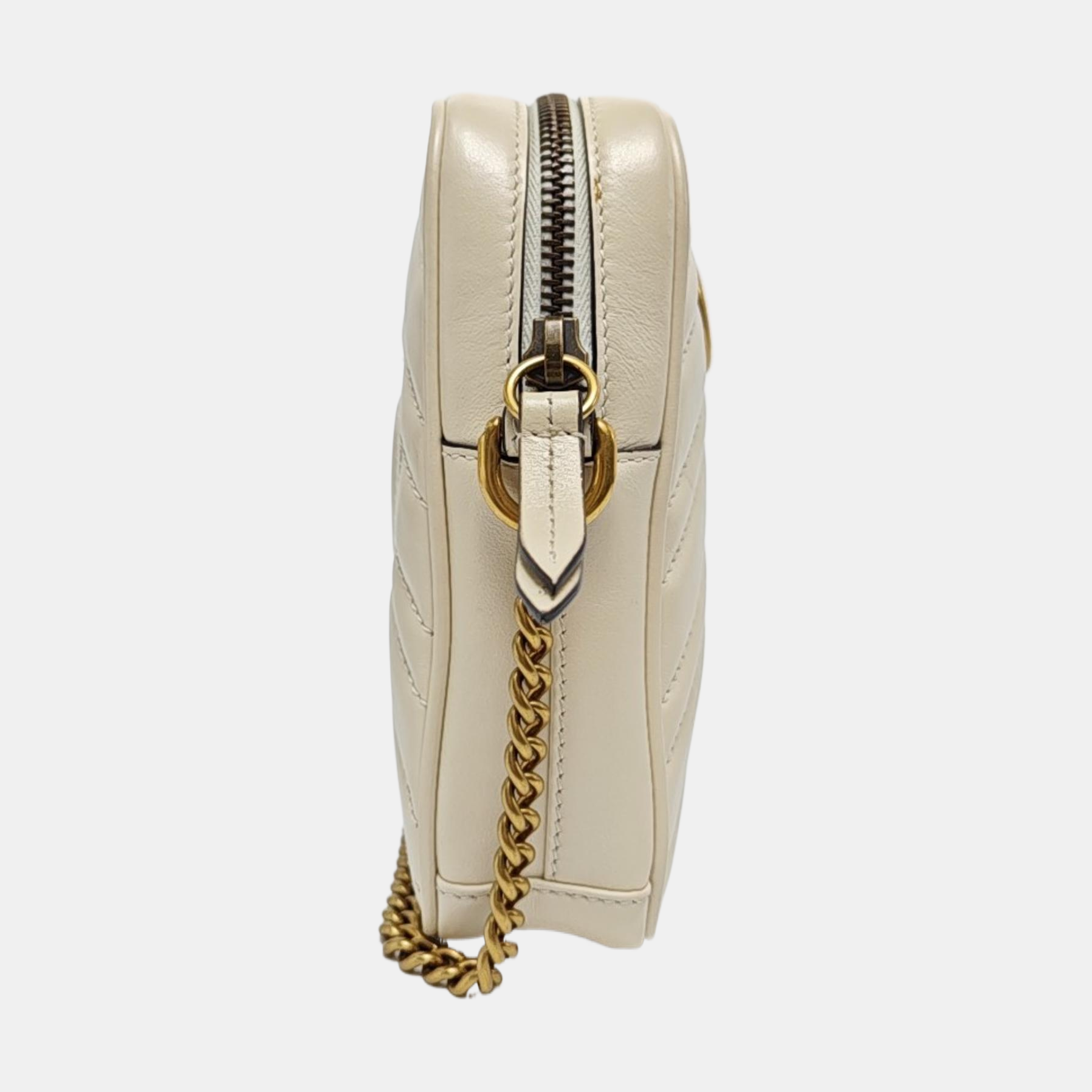 Authenticated pre-owned  GG Marmont Mini Calfskin White - Crossbody Bag at Looply