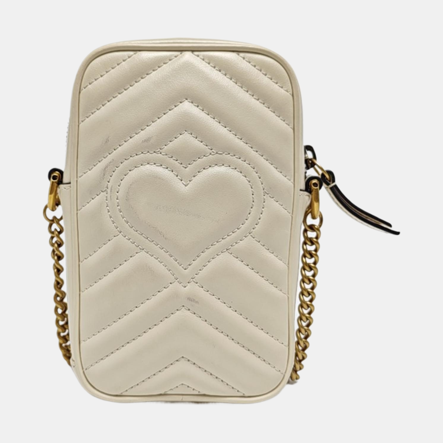 Authenticated pre-owned  GG Marmont Mini Calfskin White - Crossbody Bag at Looply