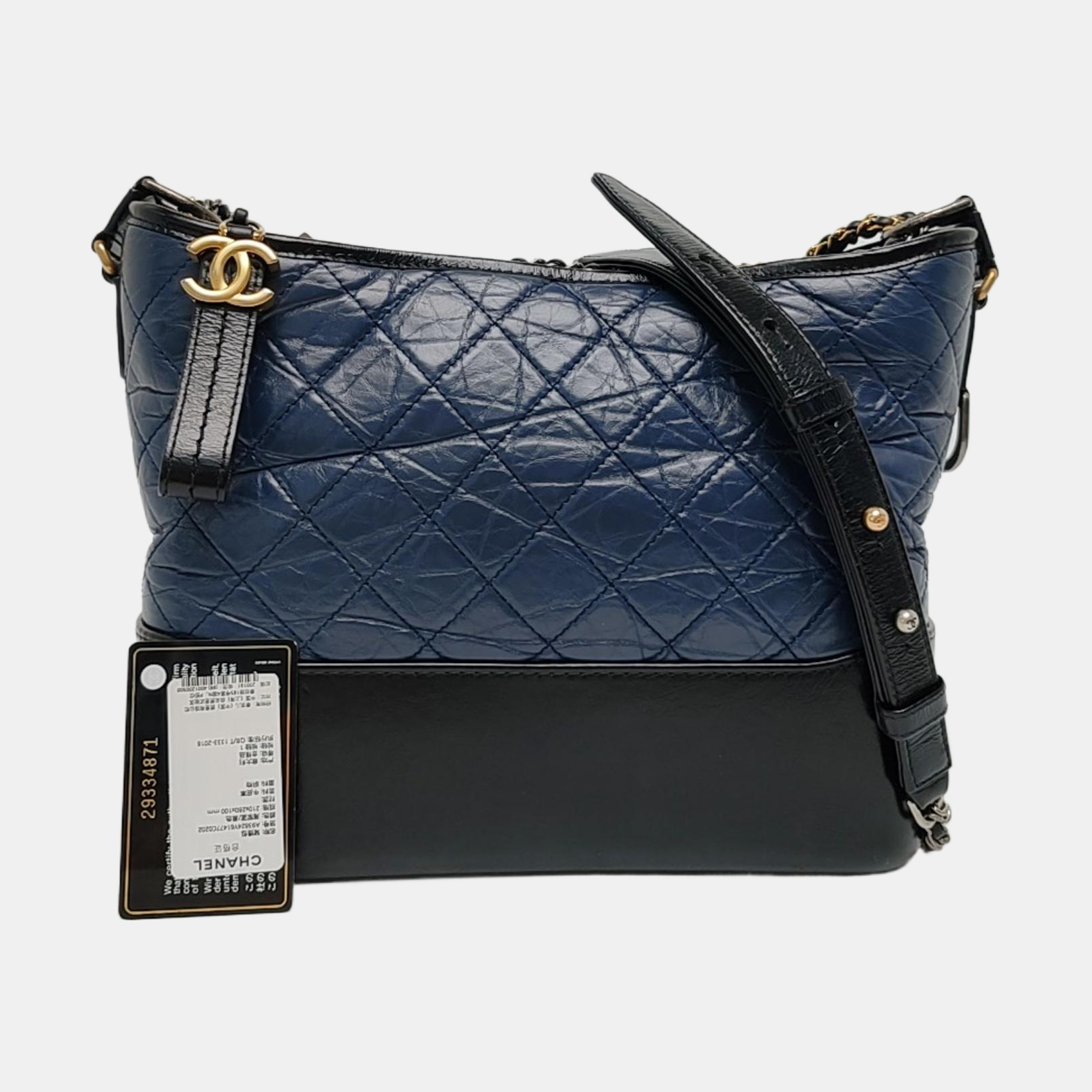 Authenticated pre-owned  Gabrielle Medium Quilted Calfskin Blue - Crossbody Bag at Looply