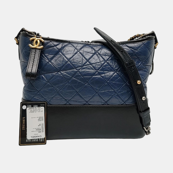 Authenticated pre-owned  Gabrielle Medium Quilted Calfskin Blue - Crossbody Bag at Looply