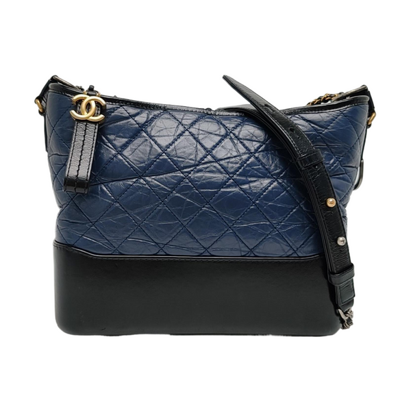 Authenticated pre-owned  Gabrielle Medium Quilted Calfskin Blue - Crossbody Bag at Looply
