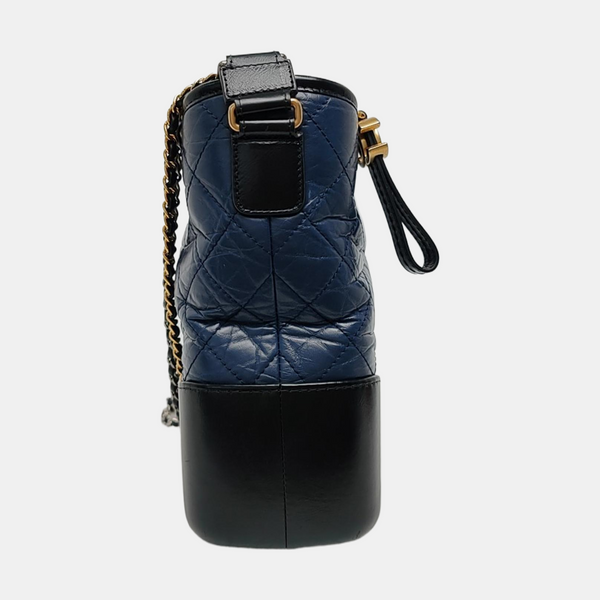 Authenticated pre-owned  Gabrielle Medium Quilted Calfskin Blue - Crossbody Bag at Looply