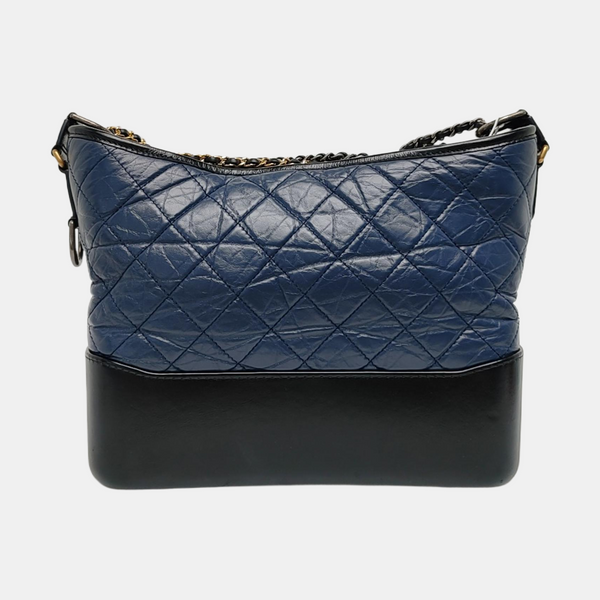 Authenticated pre-owned  Gabrielle Medium Quilted Calfskin Blue - Crossbody Bag at Looply