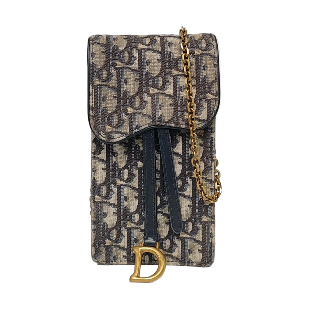 Authenticated pre-owned  Saddle Oblique Canvas Blue - Crossbody Bag at Looply