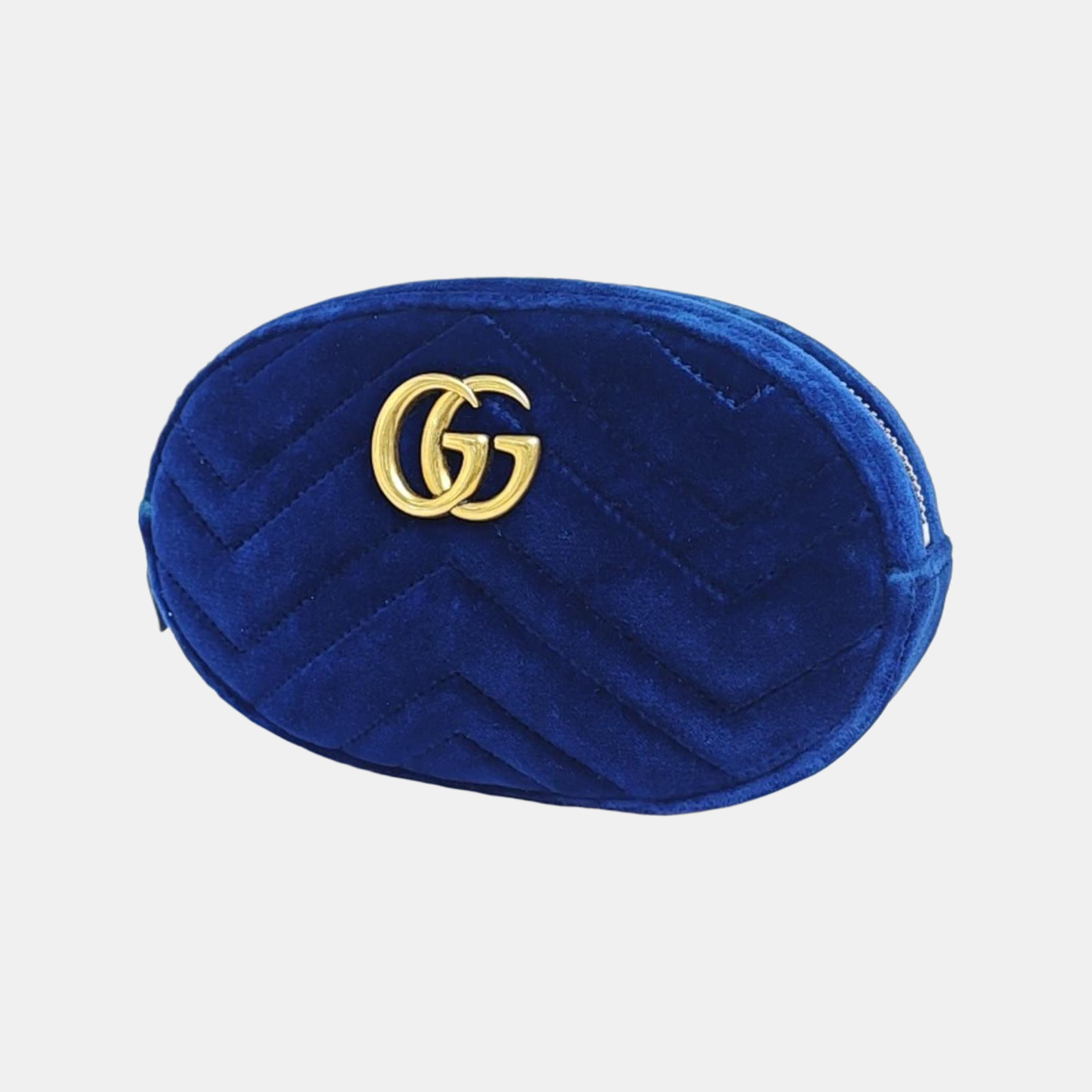 Authenticated pre-owned  GG Marmont Velvet Blue - Belt Bag at Looply