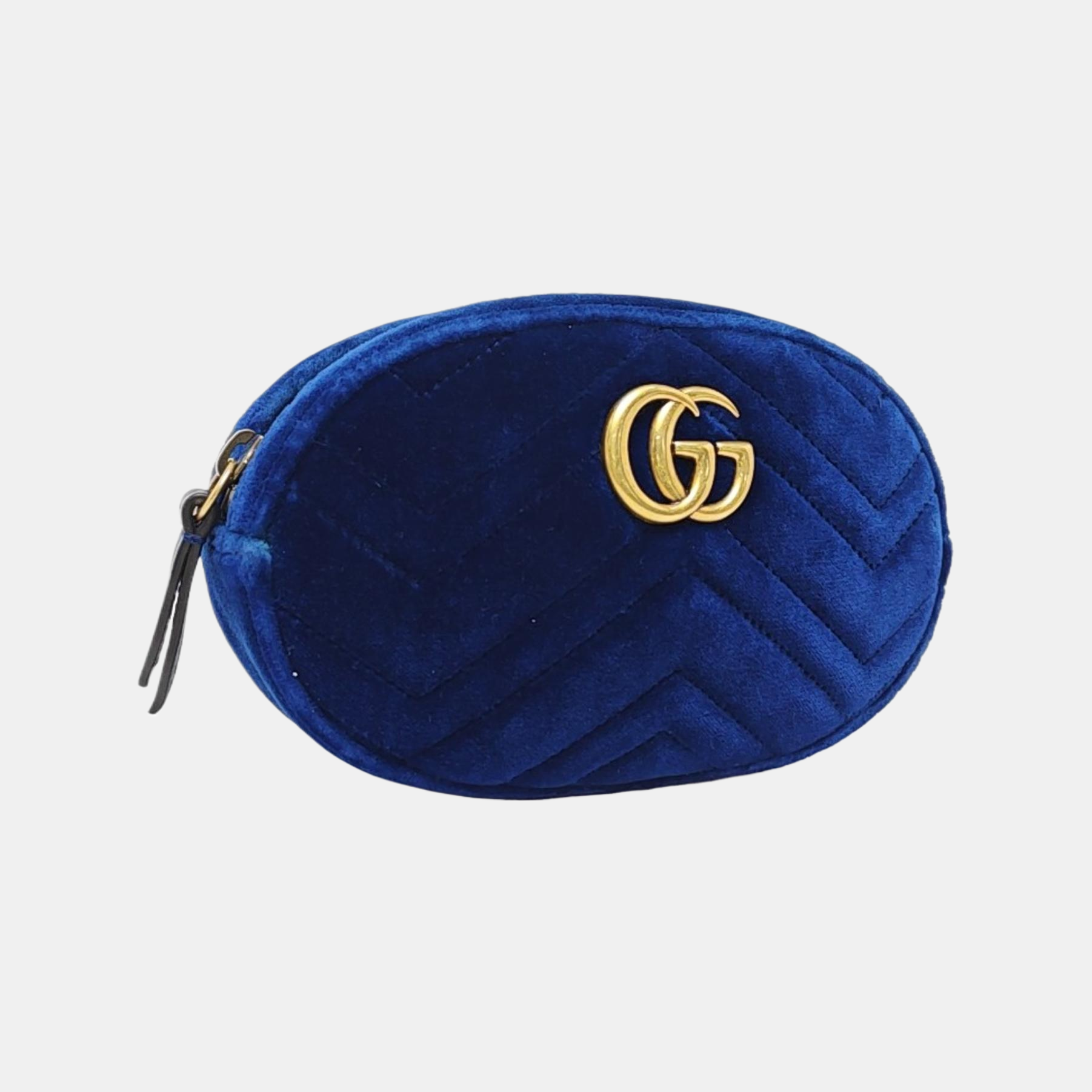 Authenticated pre-owned  GG Marmont Velvet Blue - Belt Bag at Looply